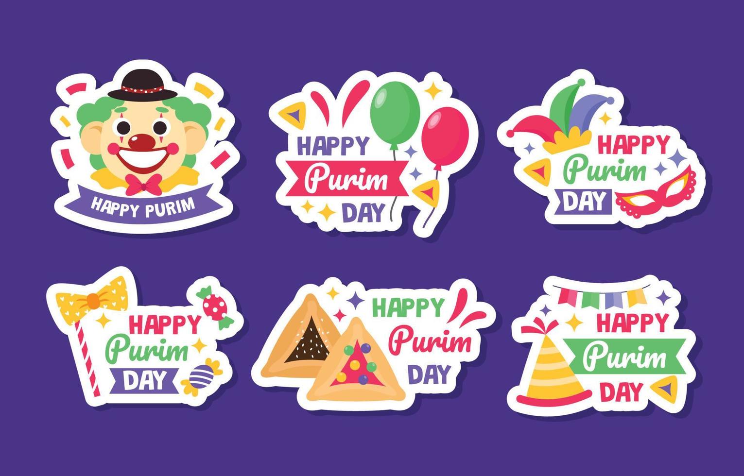 purim dag sticker collectie vector