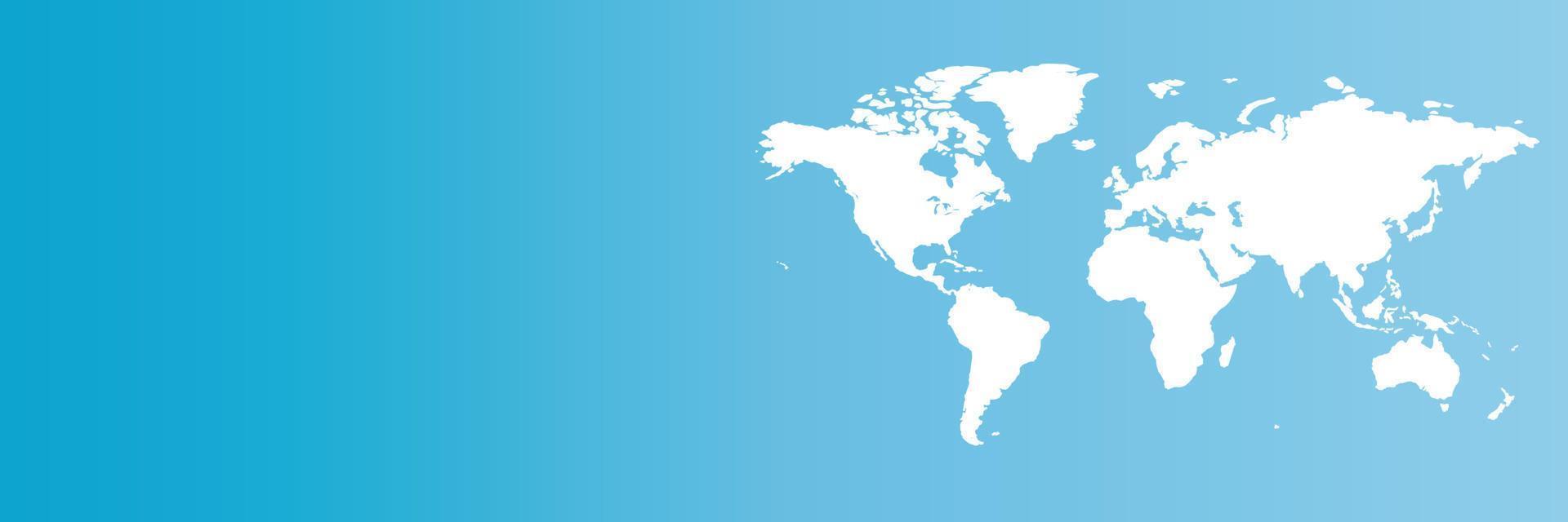 wereldkaart op blauwe hemel achtergrond banner vector