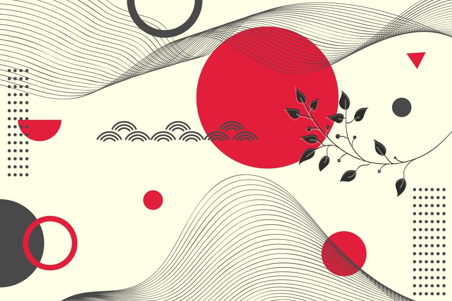 japanse moderne abstracte golfachtergrond vector