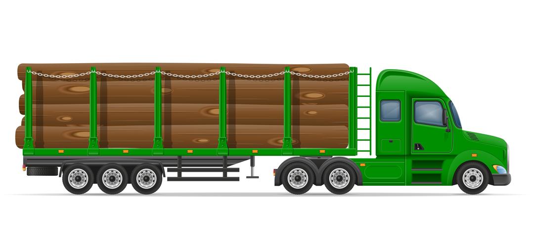 vrachtwagen oplegger levering en transport van bouwmaterialen concept vectorillustratie vector