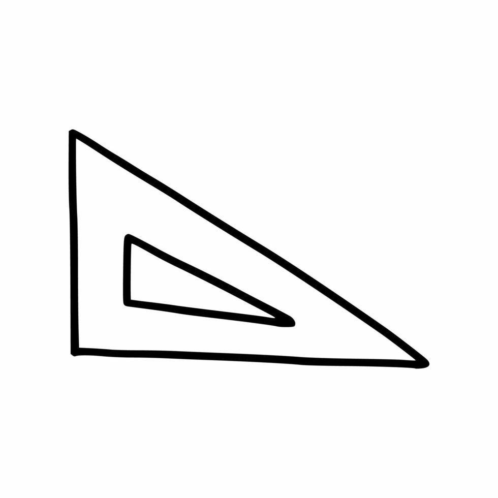 liniaal vierkant voor het tekenen van tekeningen. vector doodle pictogram.