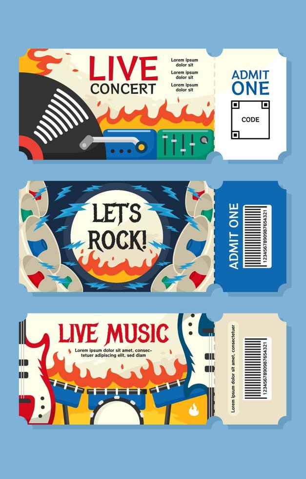 plat ontwerp muziekfestival ticketsjabloon vector