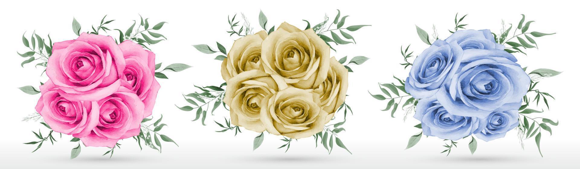 rozenboeket aquarel op witte achtergrond vector