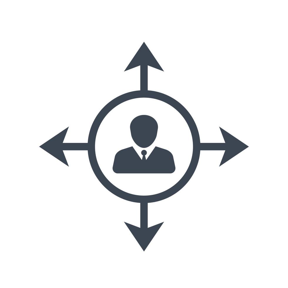 pictogram voor besluitvormingsrichting vector