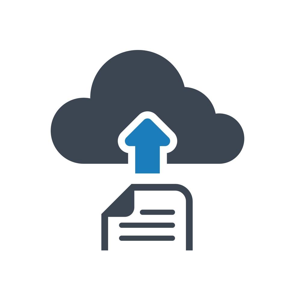 pictogram voor het uploaden van bestanden in de cloud vector