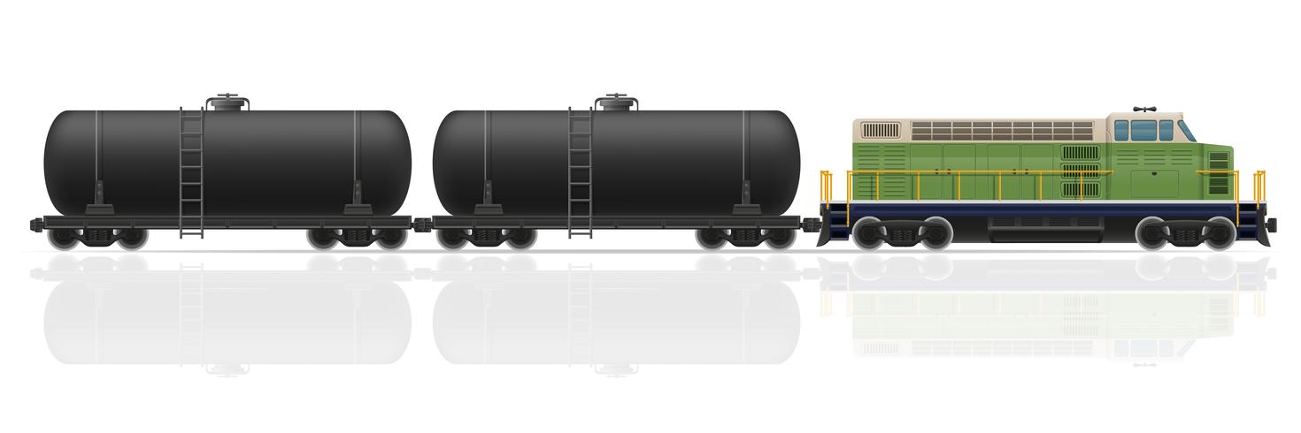 spoorwegtrein met locomotief en wagens vectorillustratie vector