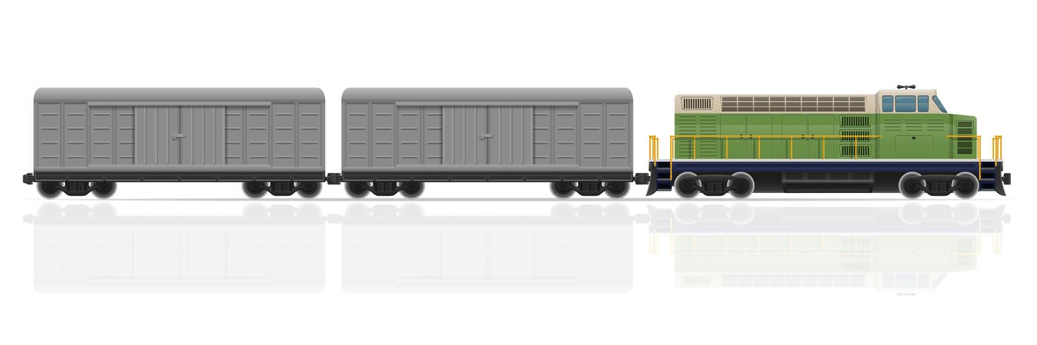 spoorwegtrein met locomotief en wagens vectorillustratie vector