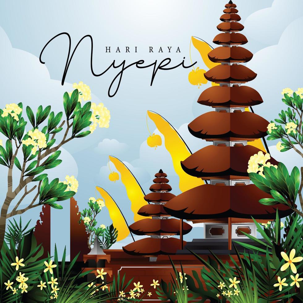 vier nyepi dag concept vector