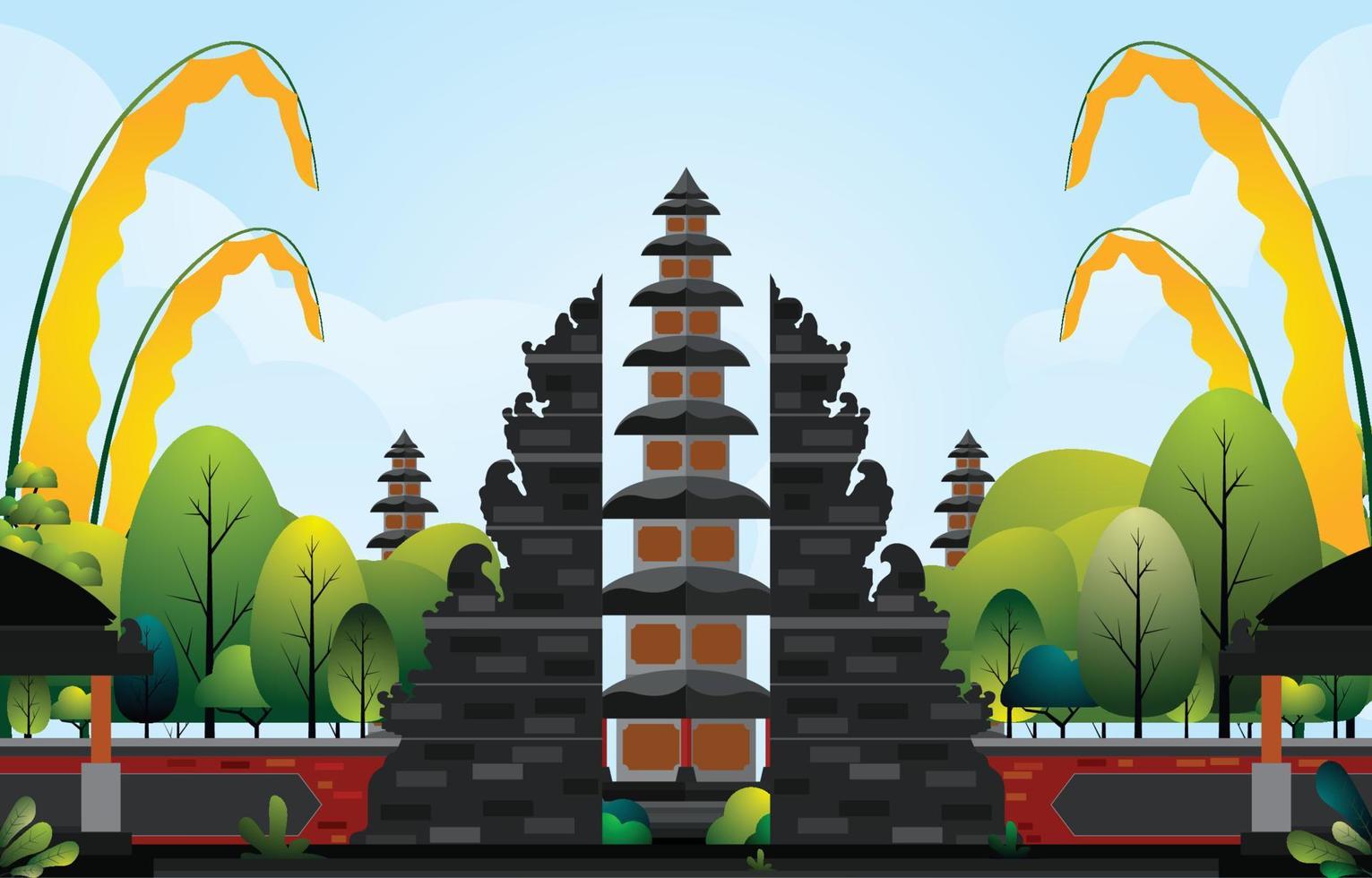 vier Balinese dag van stilte achtergrond concept vector