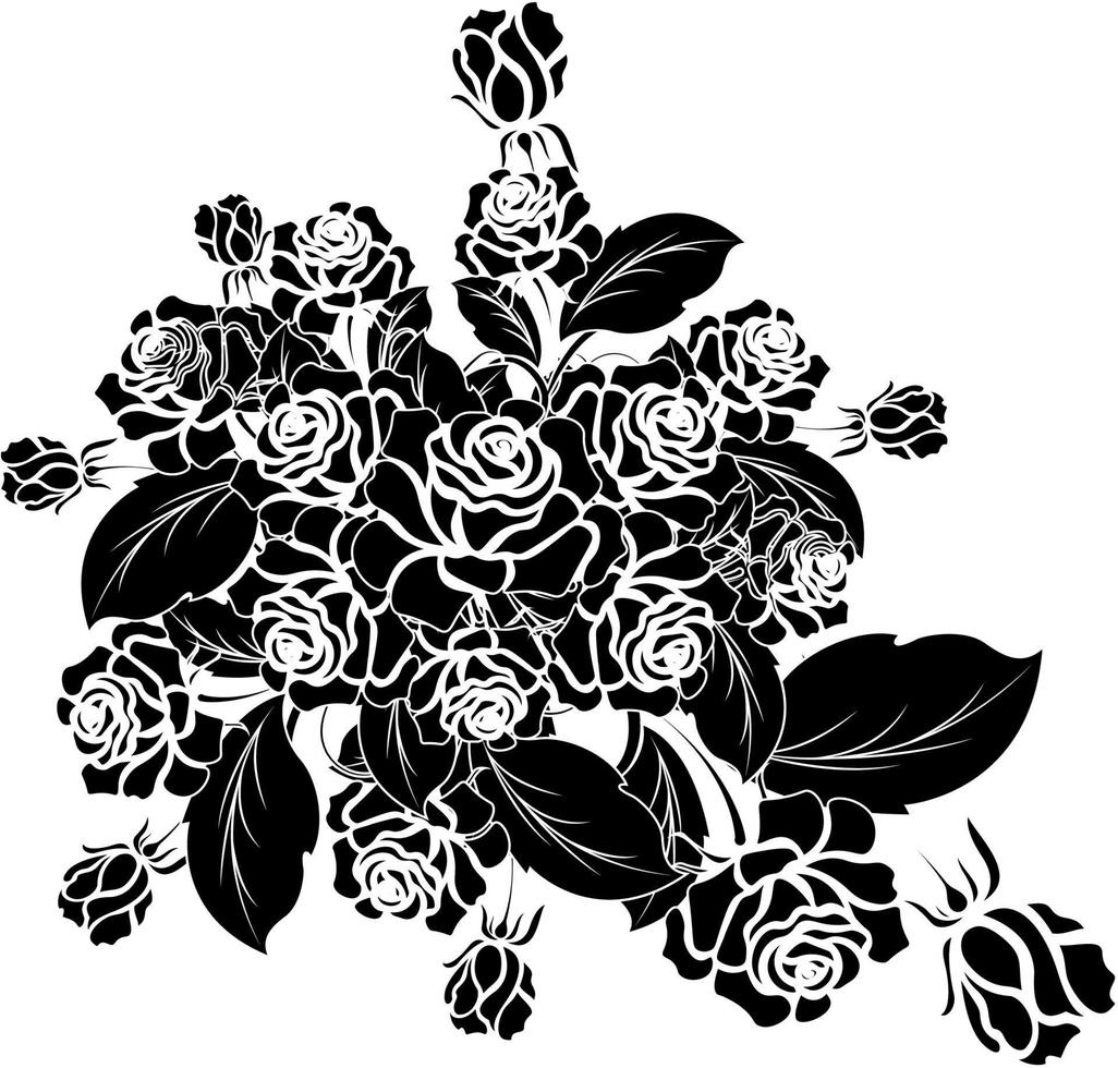 rozen. inkt handgetekende bloemen geïsoleerd op een witte achtergrond vector