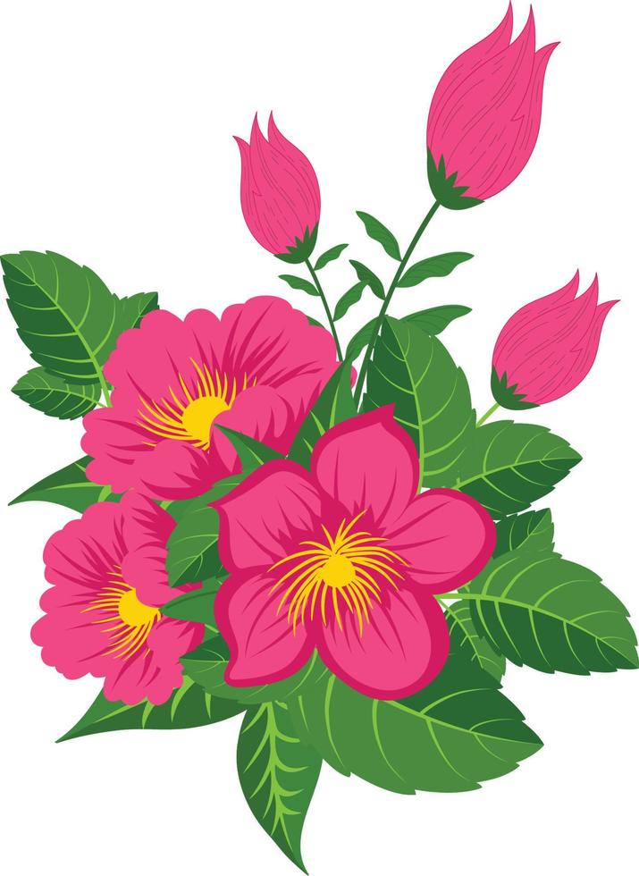 boeket met rode en roze zinnia geïsoleerd op een witte achtergrond vector