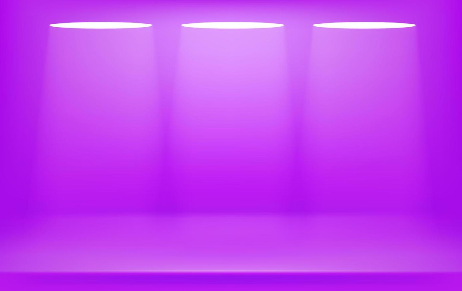 verlichte violette kamer met bovenlicht. realistische vectorillustratie vector