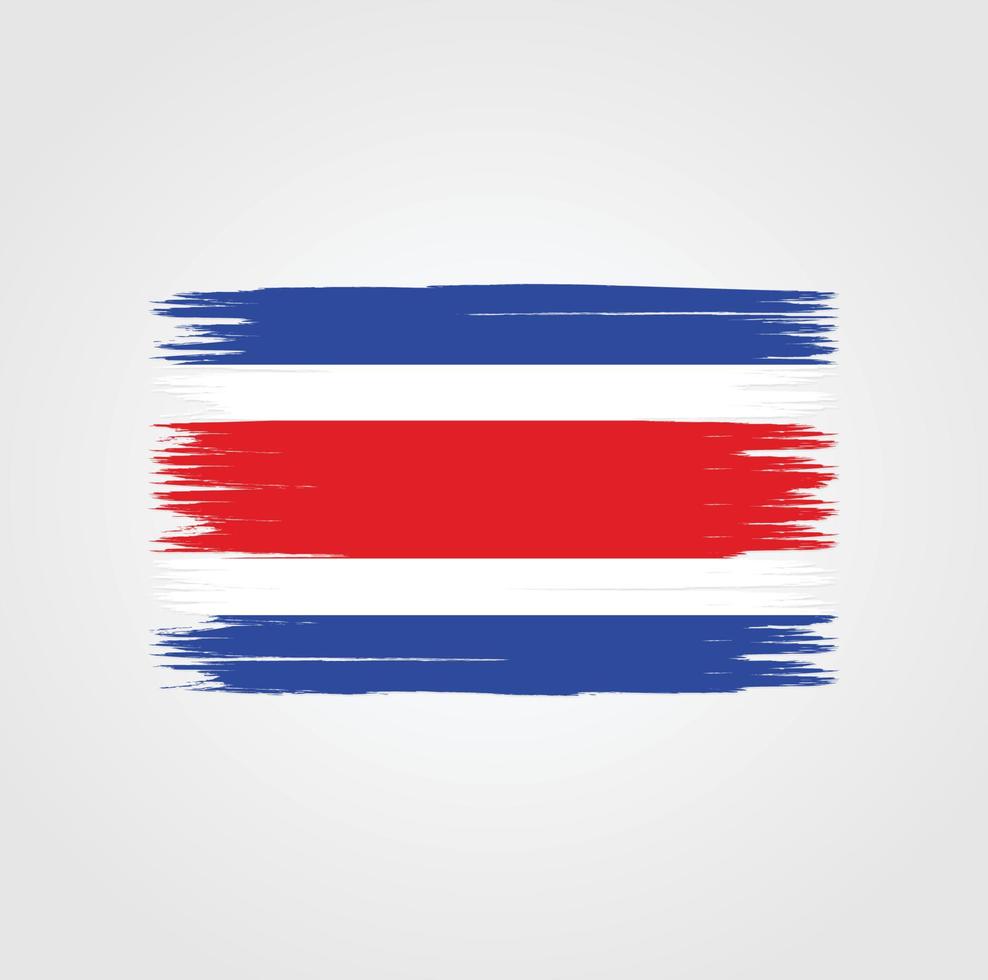 vlag van costa rica met penseelstijl vector