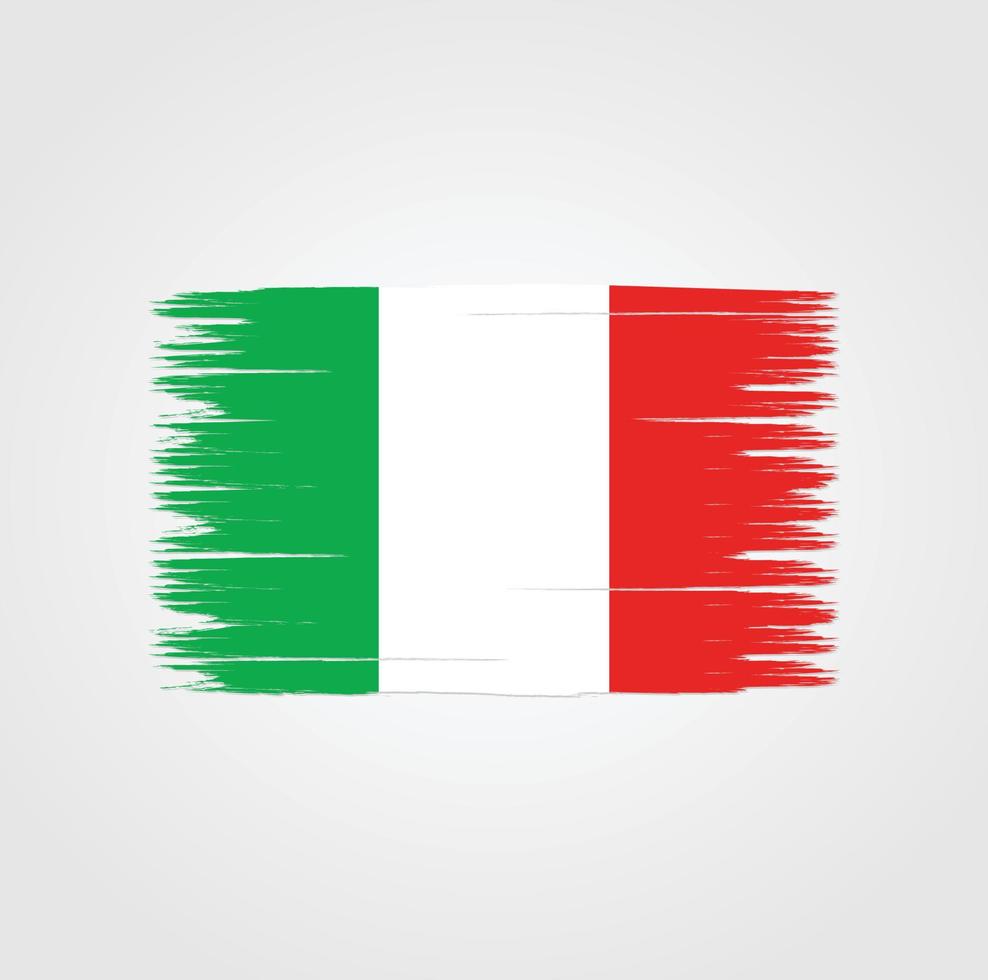 vlag van italië met penseelstijl vector