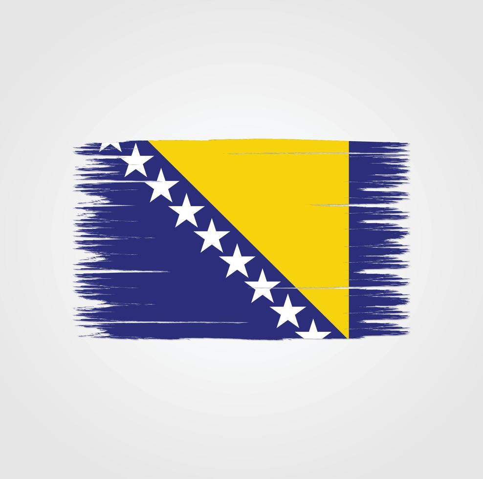 vlag van bosnië met penseelstijl vector