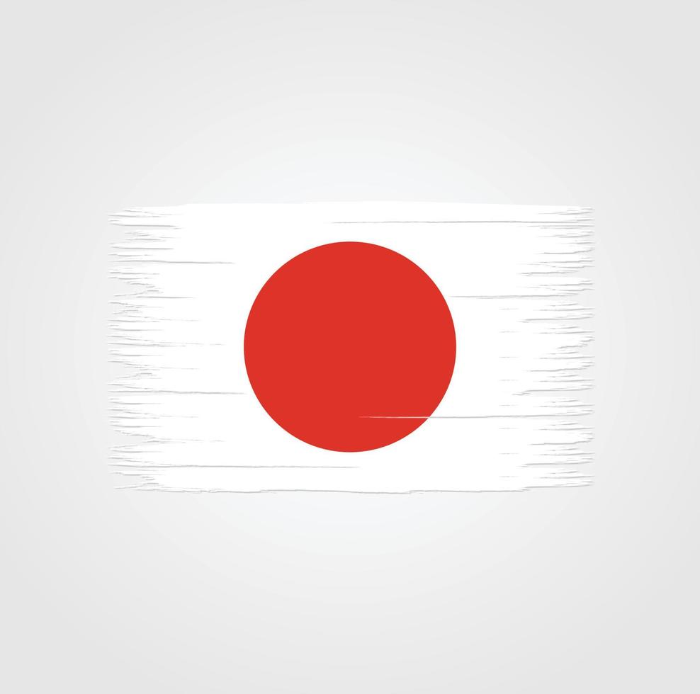 vlag van japan met penseelstijl vector