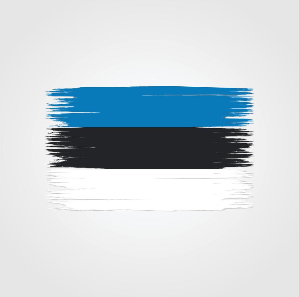 vlag van estland met penseelstijl vector
