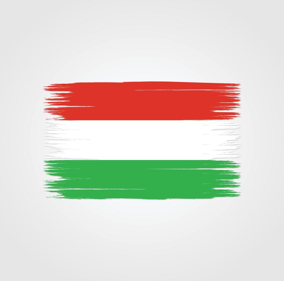 vlag van hongarije met penseelstijl vector