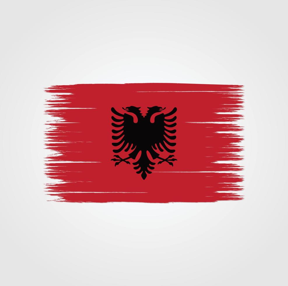 vlag van albanië met penseelstijl vector