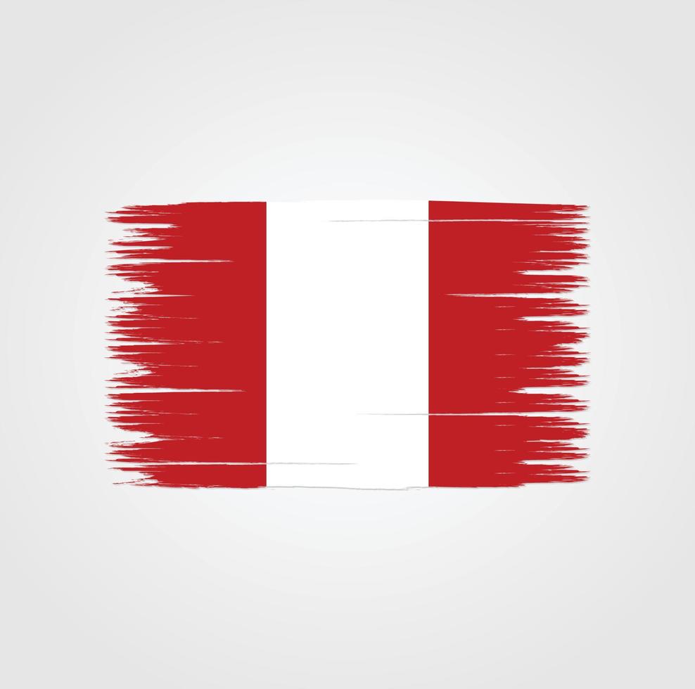 vlag van peru met penseelstijl vector