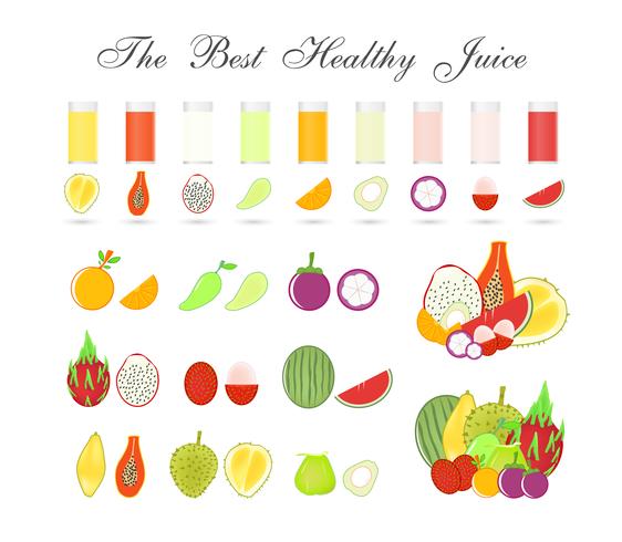 Fruitpulp die op witte achtergrond, Gezonde drank voor lichaam, Pictogram vectorontwerp wordt geïsoleerd. vector