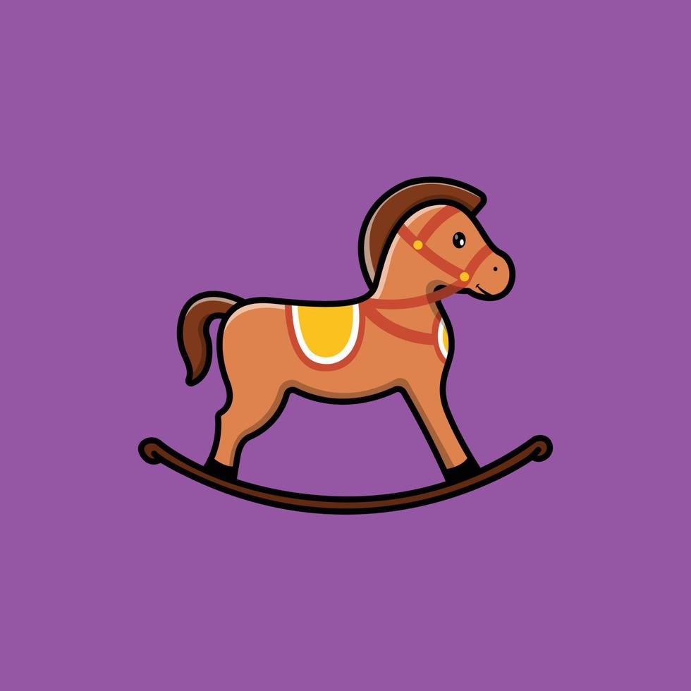 paard speelgoed cartoon vector pictogram illustratie. dierlijke pictogram concept geïsoleerde premie vector. platte cartoonstijl