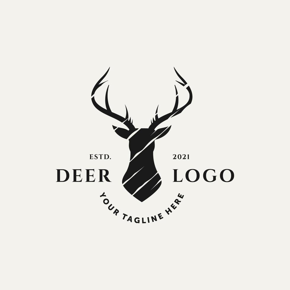 herten hoofd vintage logo sjabloon vector illustratie ontwerp. klassiek jager-logo-concept