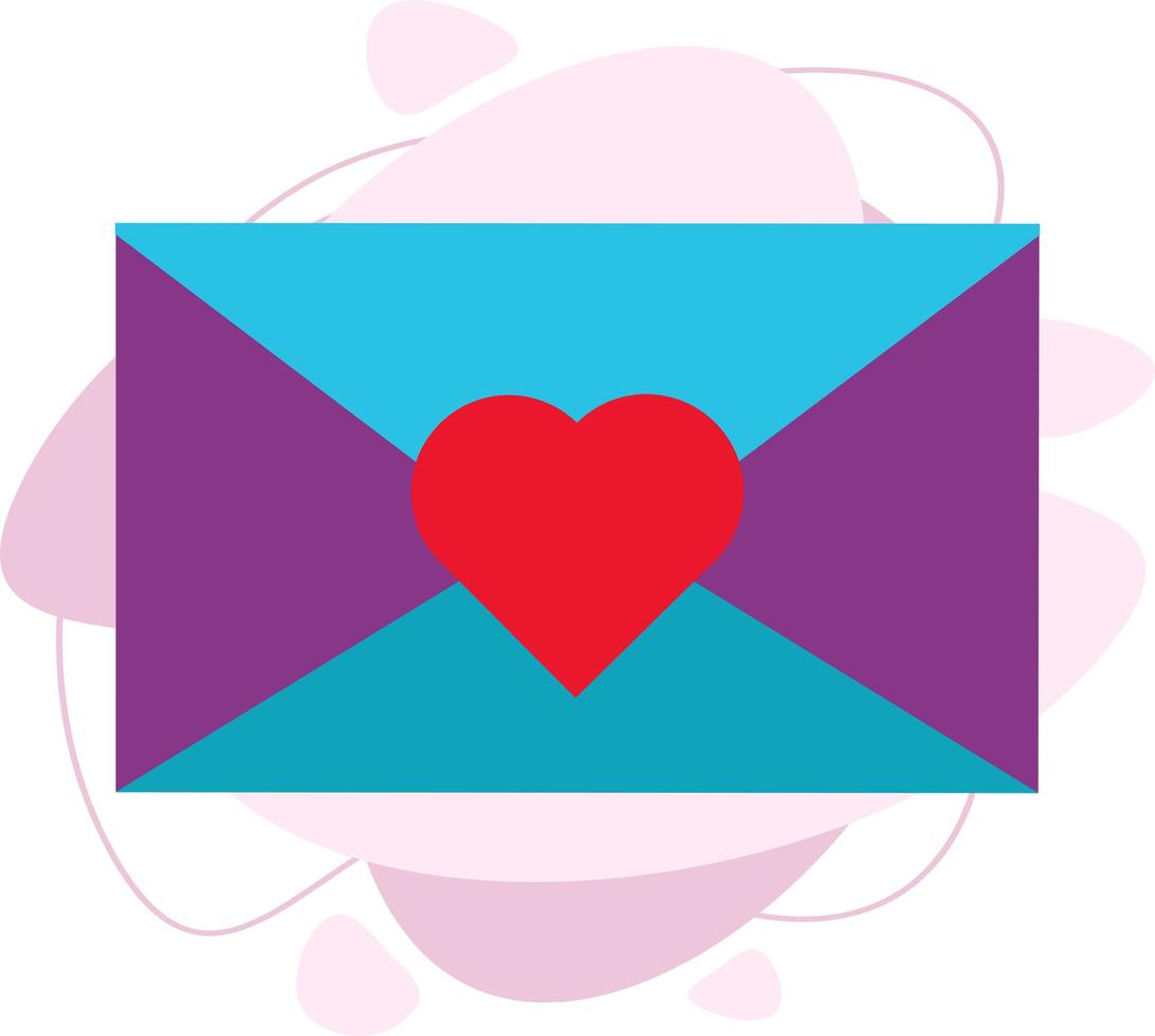 een enveloppictogram met een hart. dag van liefde. vector