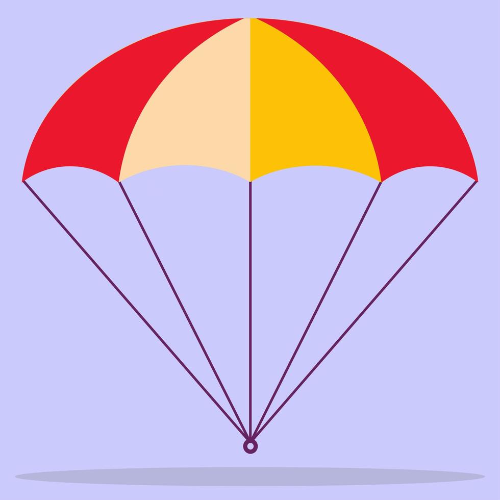 een parachute voor het lanceren van vracht. de parachute vliegt. vector