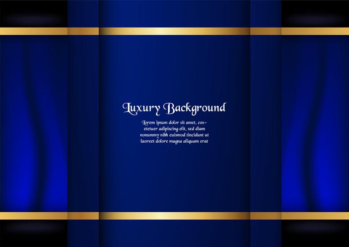Abstracte blauwe achtergrond in premium concept met gouden rand. Sjabloonontwerp voor dekking, zakelijke presentatie, webbanner, bruiloft uitnodiging en luxe verpakking. vector