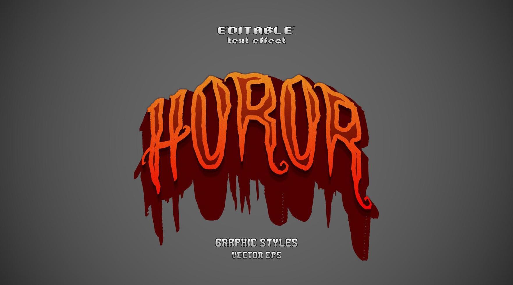 bewerkbaar lettertype-effect horrortekstontwerp met stromende bloedillustratie vector