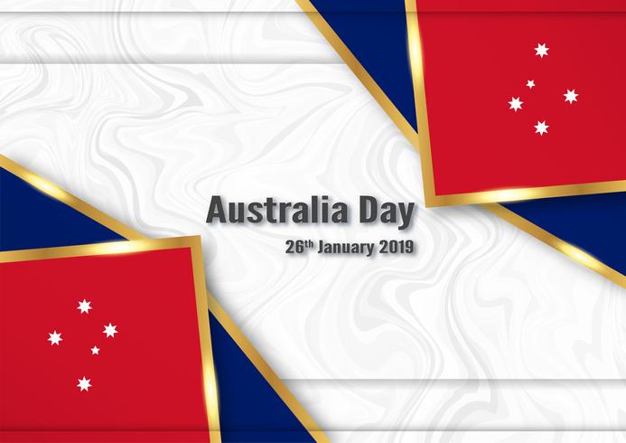 Happy Australia Day op 26 januari. Sjabloonontwerp voor poster, uitnodigingskaart, banner, reclame, flyer. Vector illustratie in gesneden papier en ambachtelijke stijl.