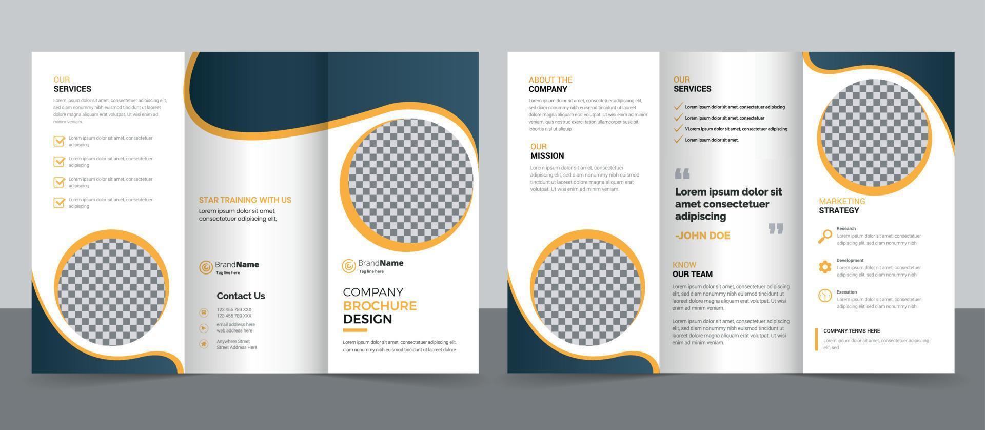 zakelijke driebladige brochure sjabloonontwerp. vector