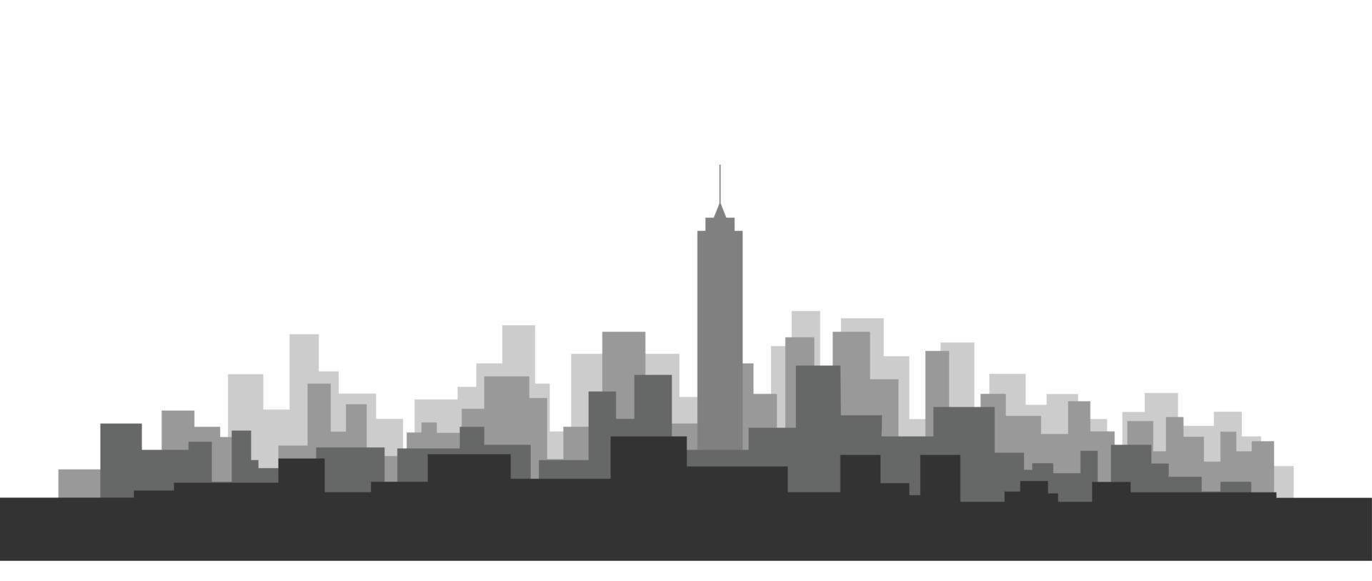 eenvoud moderne stadsgezicht skyline op witte achtergrond. vector