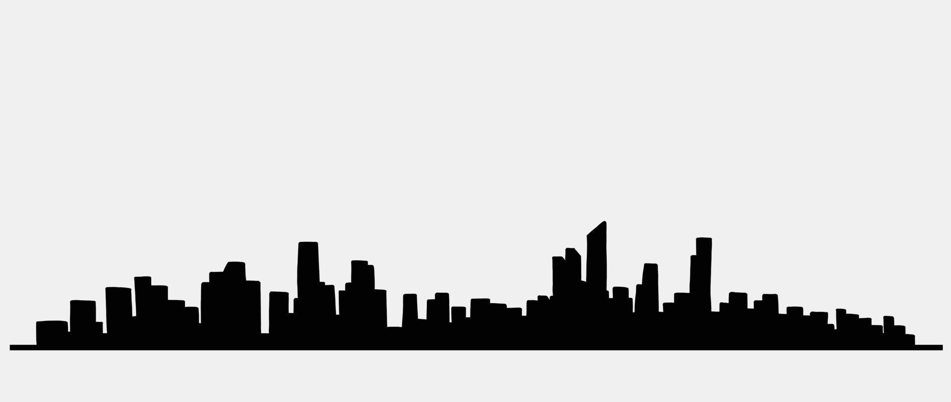 moderne stadsgezicht skyline overzicht doodle tekening op witte achtergrond. vector