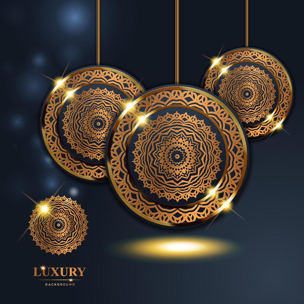 luxe ringen gouden mandala achtergrond gratis vector