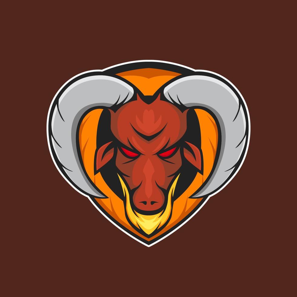 geit dier e-sport logo badge mascotte vector