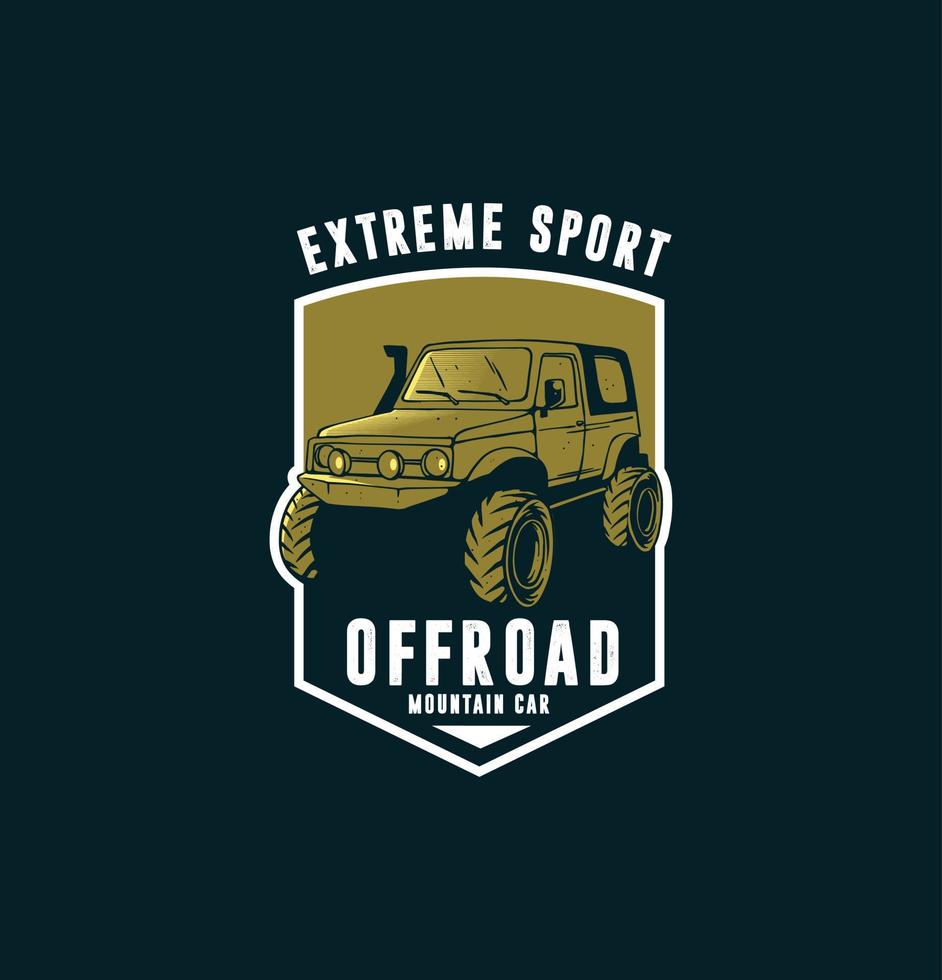 offroad-illustratie voor logo- en badgeontwerp vector