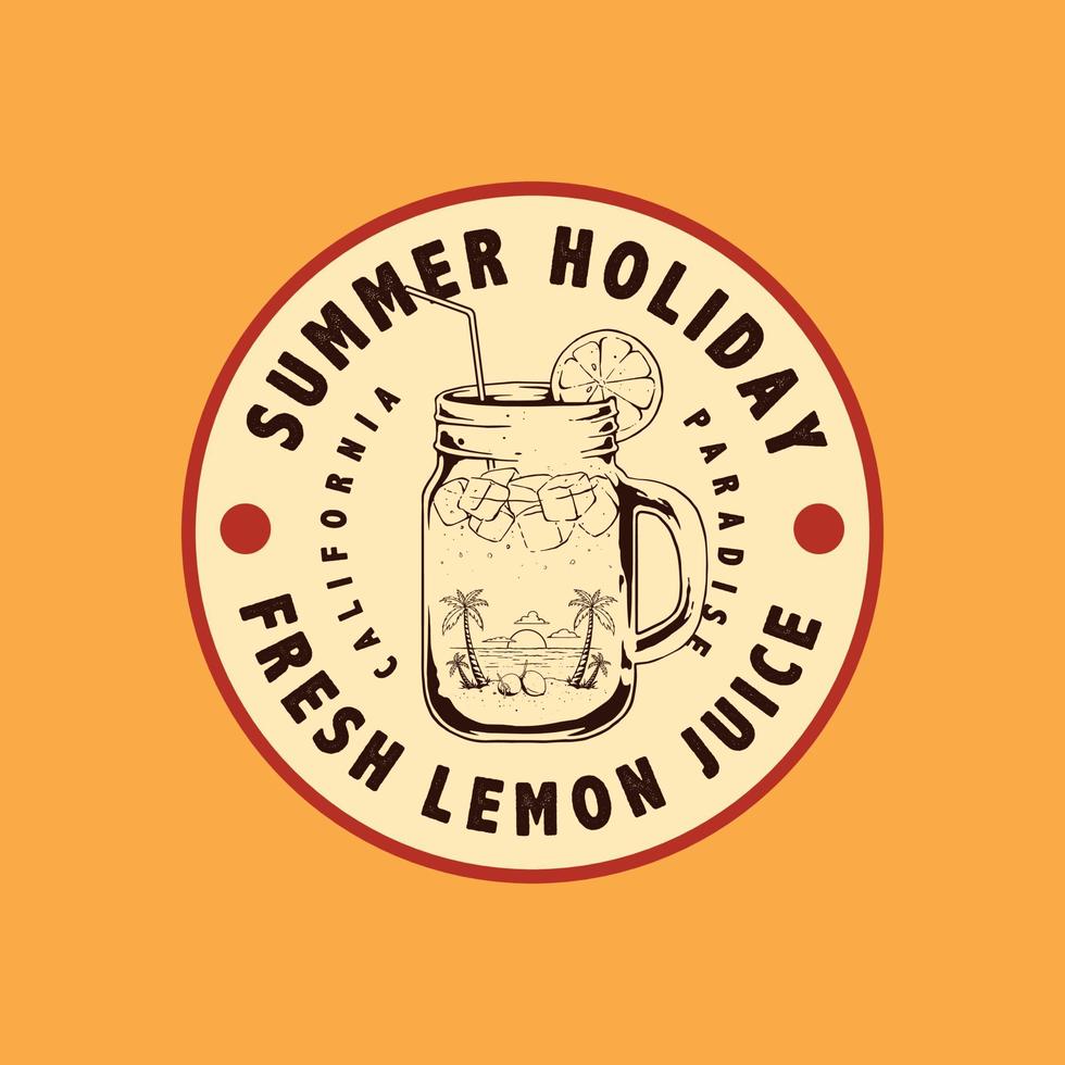 zomervakantie illustratie voor badge en logo vector