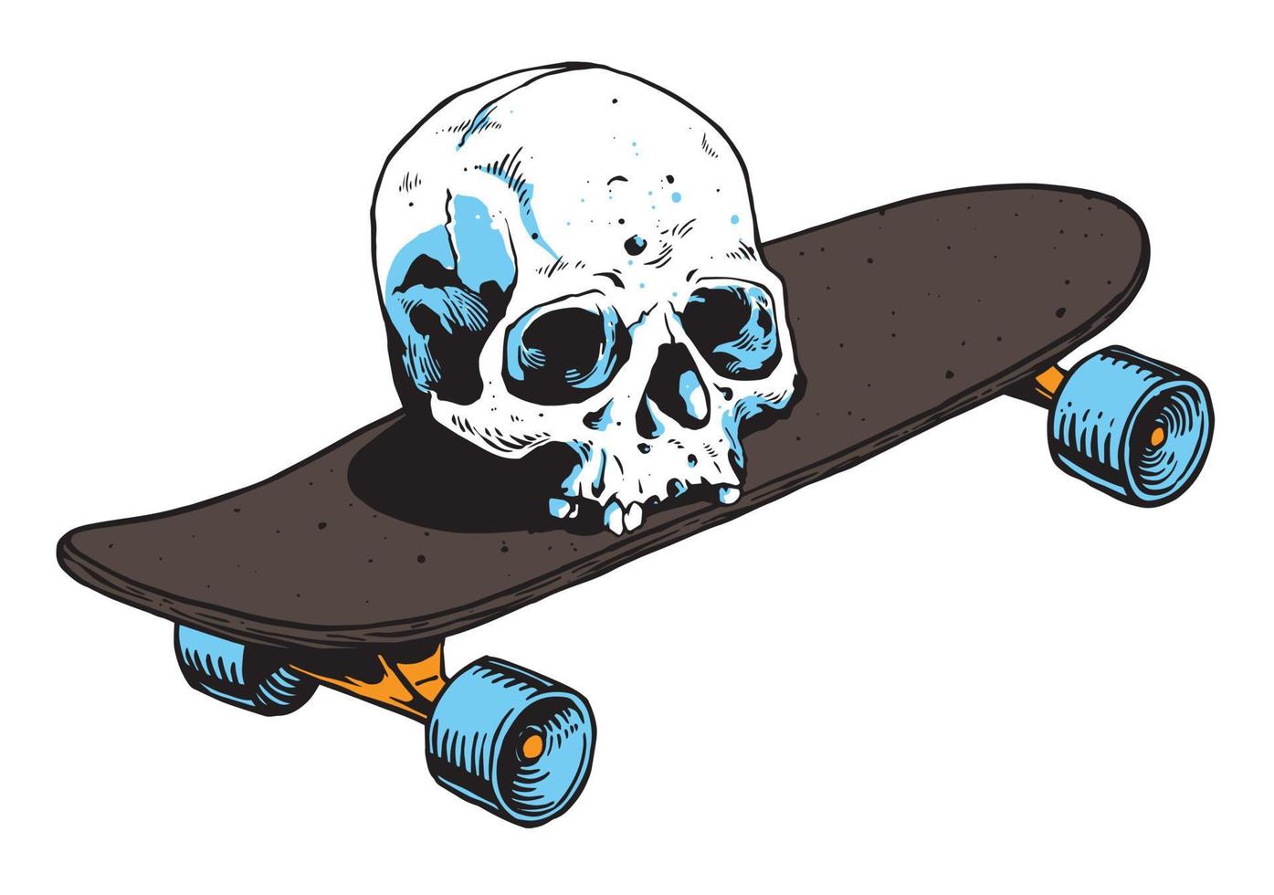 schedel skateboard illustratie vector