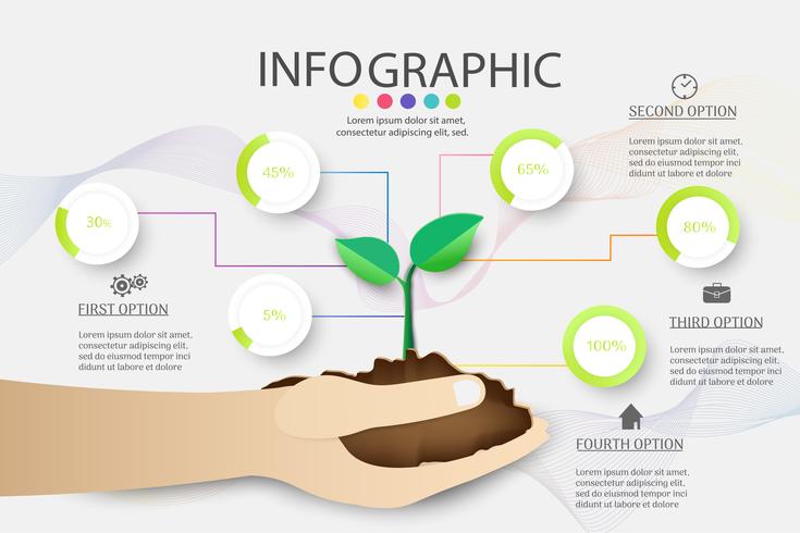 Ontwerpsjabloon Business 6 opties of stappen infographic grafiekelement vector
