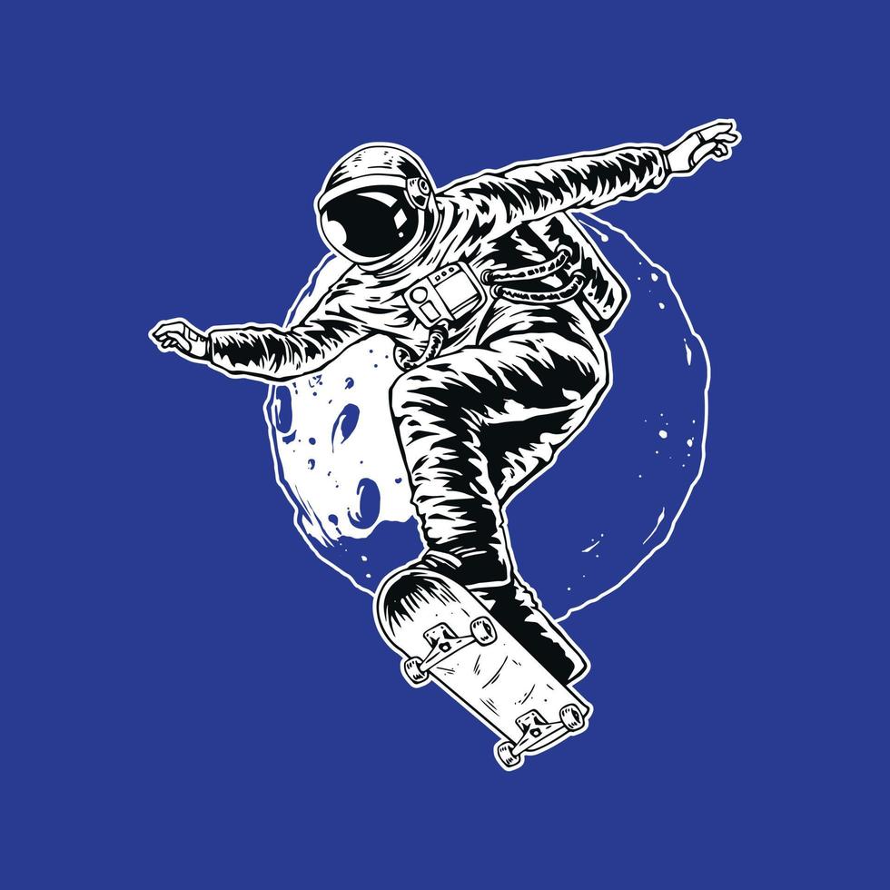 astronaut skateboarden illustratie vector