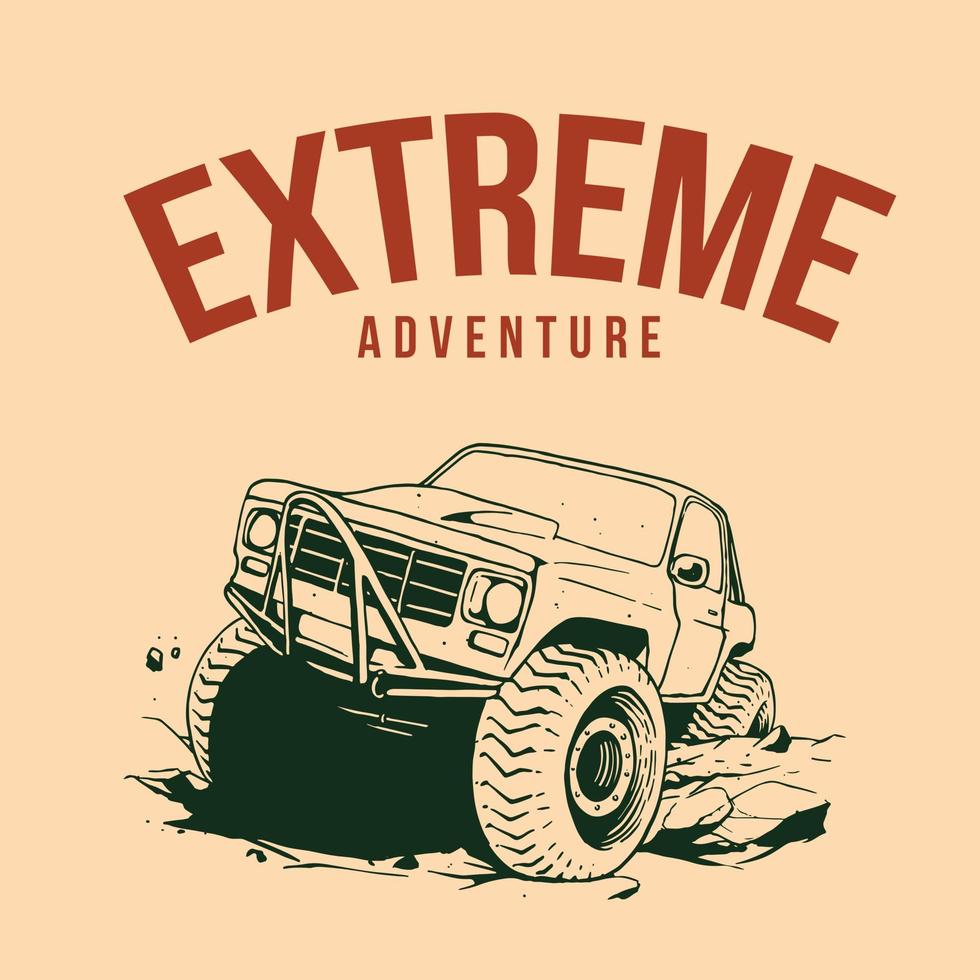 offroad-kunstwerk voor t-shirtontwerp vector