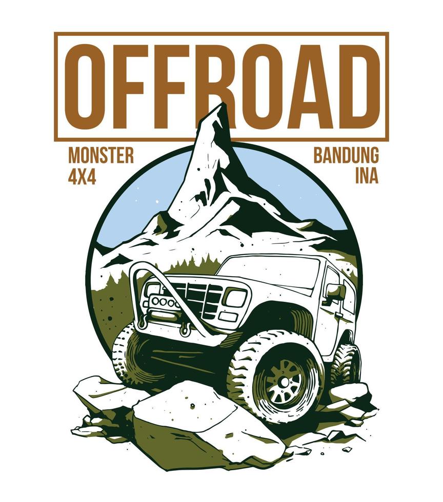 offroad-kunstwerk voor t-shirtontwerp vector