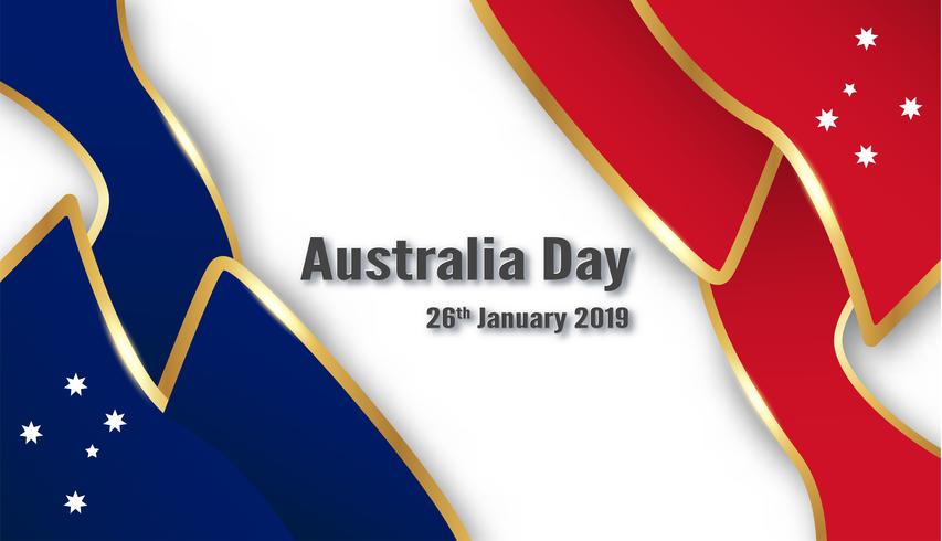 Happy Australia Day op 26 januari. Sjabloonontwerp voor poster, uitnodigingskaart, banner, reclame, flyer. Vector illustratie in gesneden papier en ambachtelijke stijl.