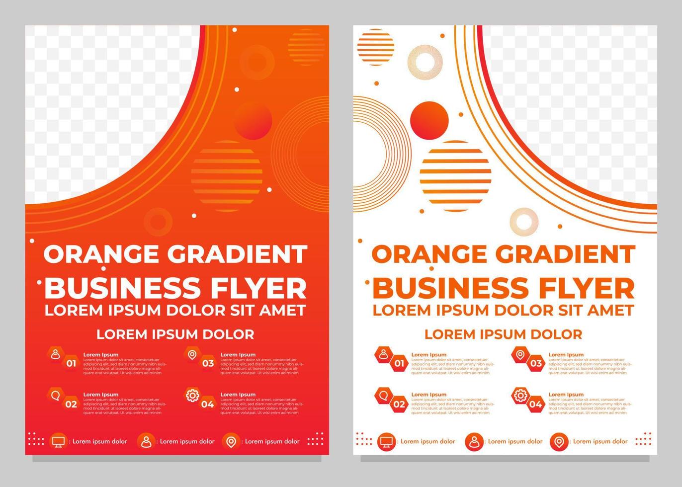 oranje gradiënt zakelijke flyer sjablooncollectie vector