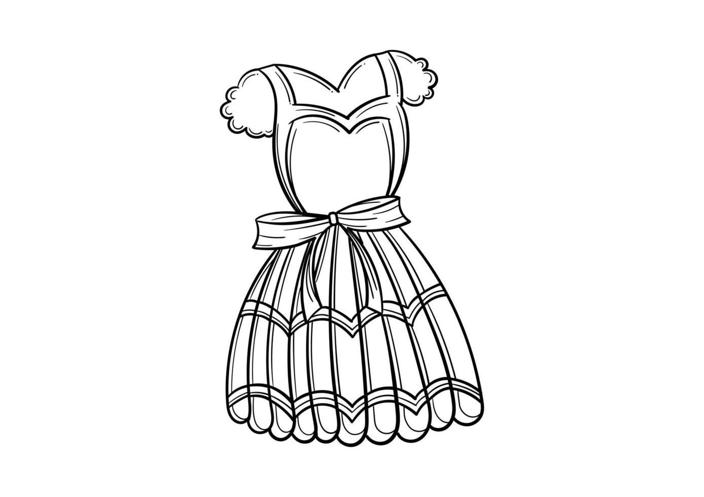 handgetekende jurk vector