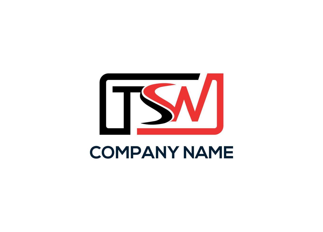 tsw logo ontwerp vector sjabloon