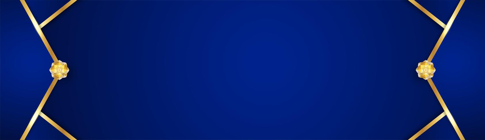 Abstracte blauwe achtergrond in premium Indiase stijl. Sjabloonontwerp voor dekking, zakelijke presentatie, webbanner, bruiloft uitnodiging en luxe verpakking. Vectorillustratie met gouden rand. vector