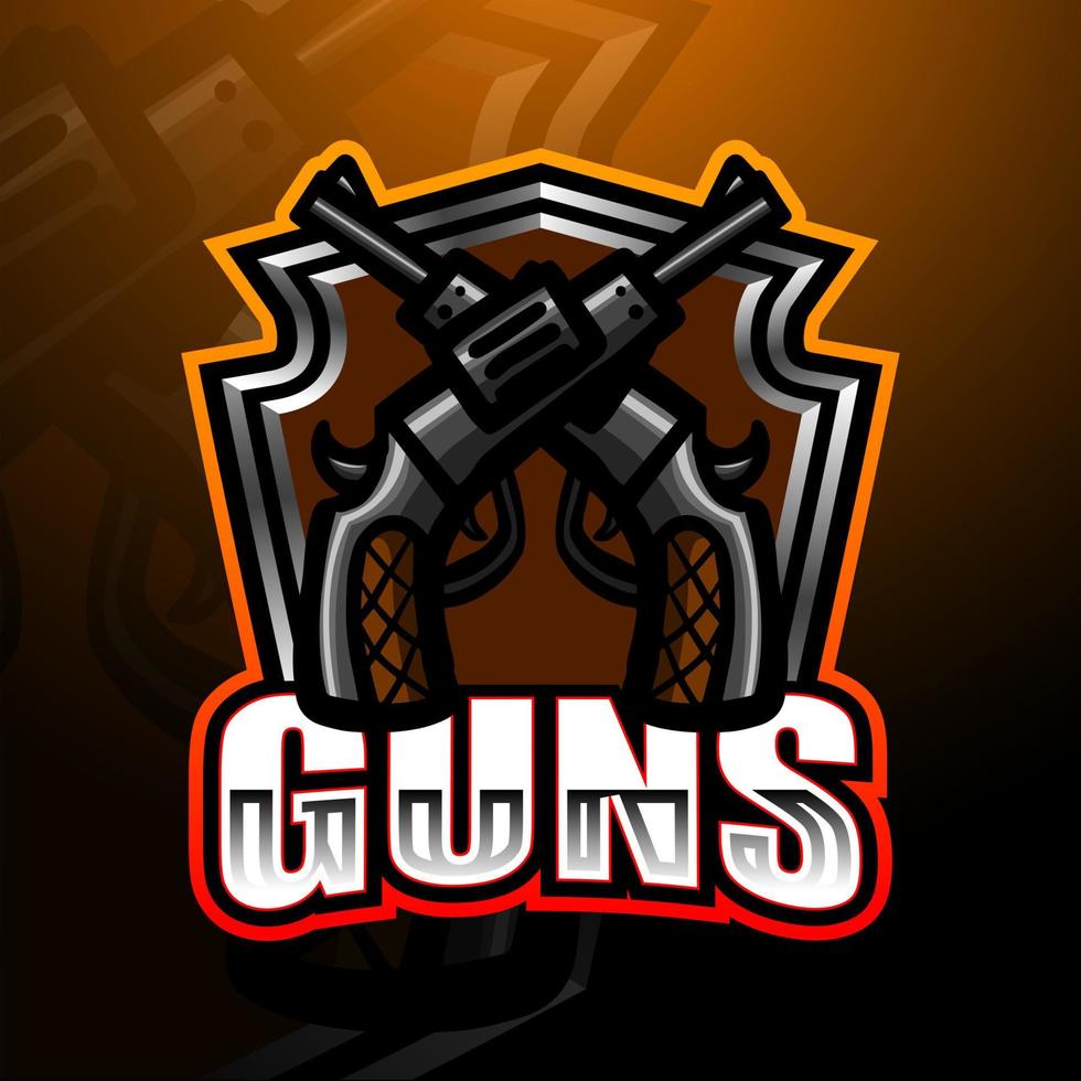 wapens esports game logo ontwerp vector